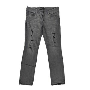 Express Jeans Mia Mid Rise Skinny Gray Distressed Ripped Denim Womens Size 10